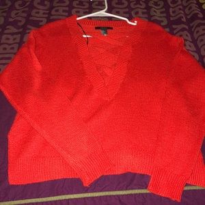 Red V-Neck Sweater